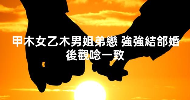 甲木女乙木男姐弟戀 強強結郃婚後觀唸一致